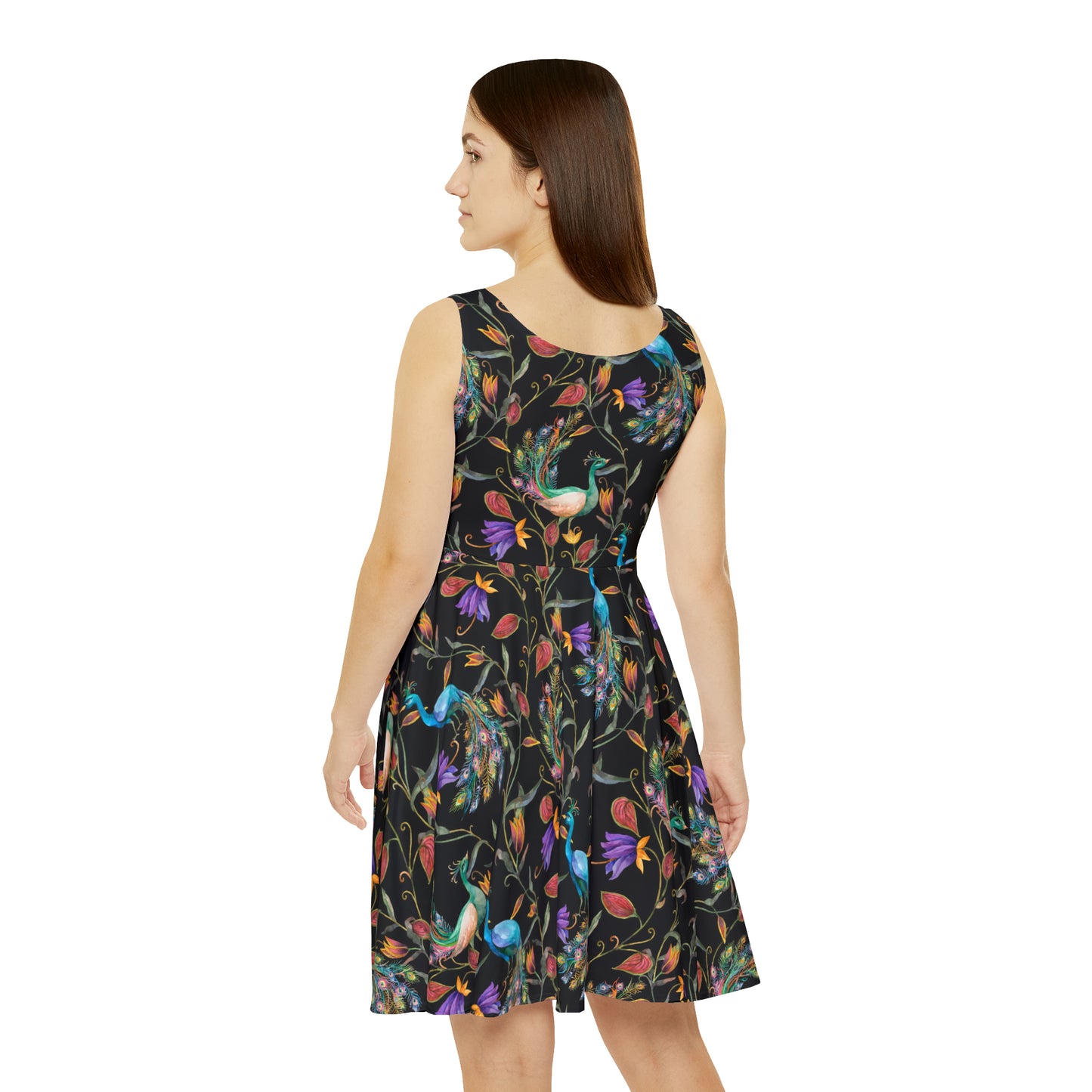 Skater Dress - Peacockin' Large Print