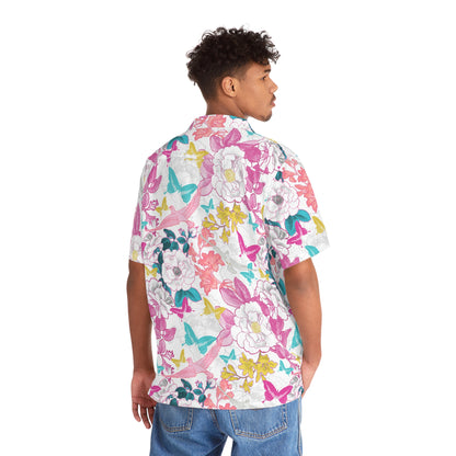 Doves - Colorful Print - Carry On Crow Clothing Co. - button up shirt, summer clothing, hawaiian shirt