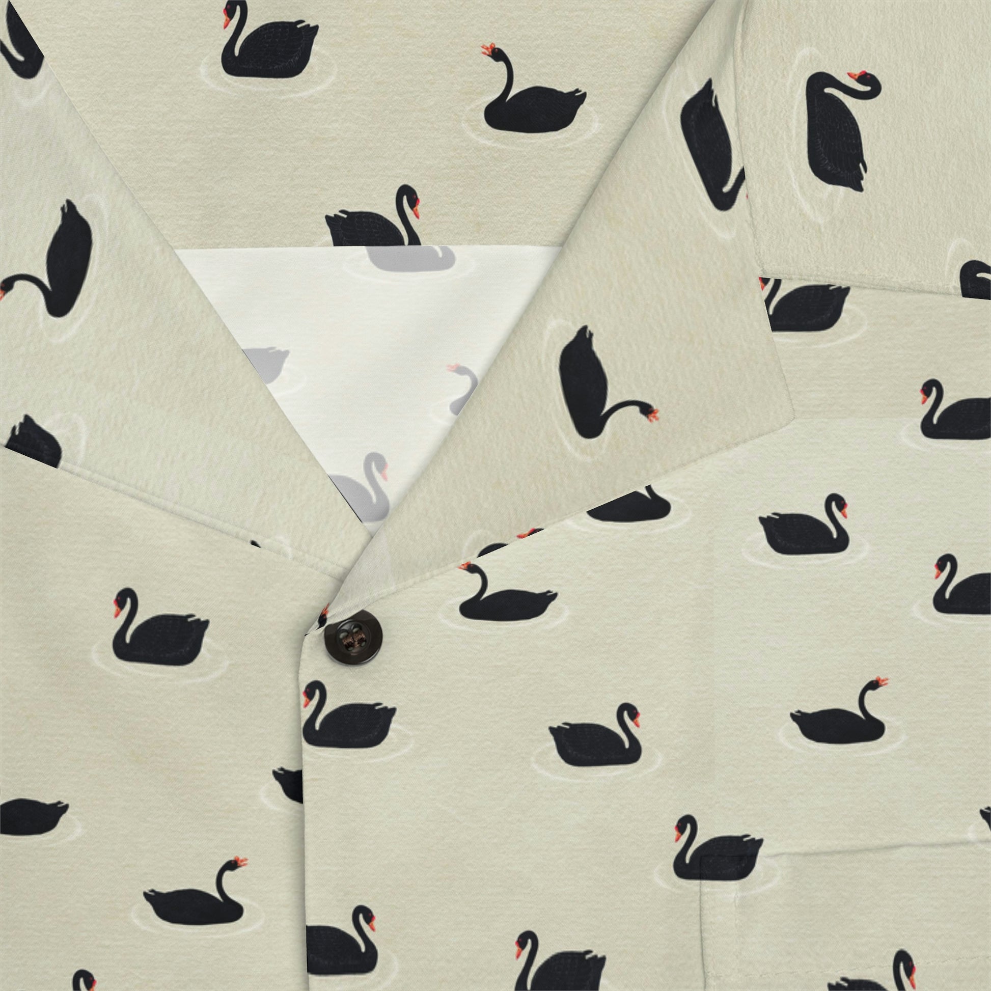 Black Swan Casual Dress Shirt - Carry On Crow Clothing Co. - close up showing high quality, comfortable material